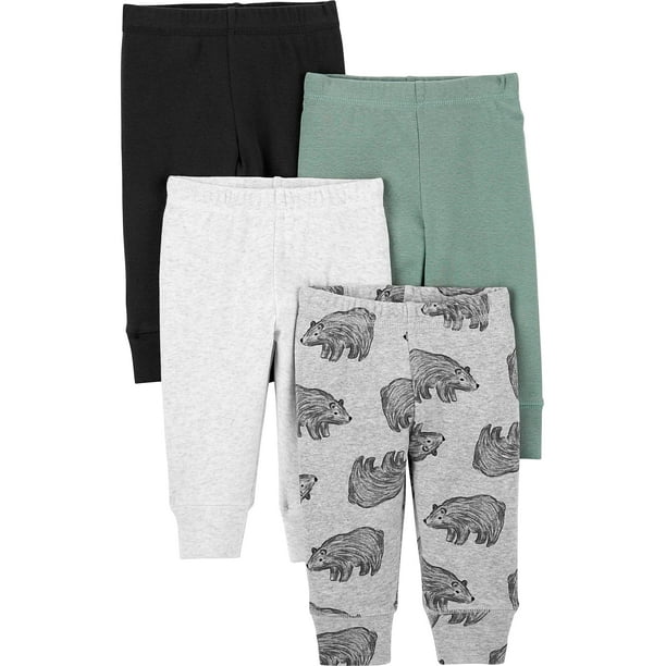 Pantalones de algodón Simple Joys by Carter's para bebés, paquete de 4 unidades