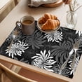 thumbnail image 3 of Black White Floral Placemats Set of 12, Vintage White Black Flower Non-Slip Place Mats Washable Table Mats for Kitchen Dining Table Decorations Indoor/Outdoor, 3 of 9