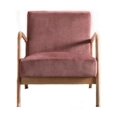 thumbnail image 3 of Xukmct Upholstered Velvet Accent Chair with Wood Frame, Mid Century Modern Fabric Armchair for Living Room, Bedroom, Office, Rose Red, 3 of 7