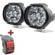 thumbnail image 5 of Homel 2PCs 6 led motorcycle super bright waterproof headlight with switch universal scooter fog spotlight 6500K White motorcycle DRL lamp, 5 of 5
