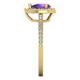 thumbnail image 3 of Solitaire with Accents Engagement Ring for Women - 0.755ct Natural Amethyst in 14K Yellow Gold Promise Ring, 3 of 6