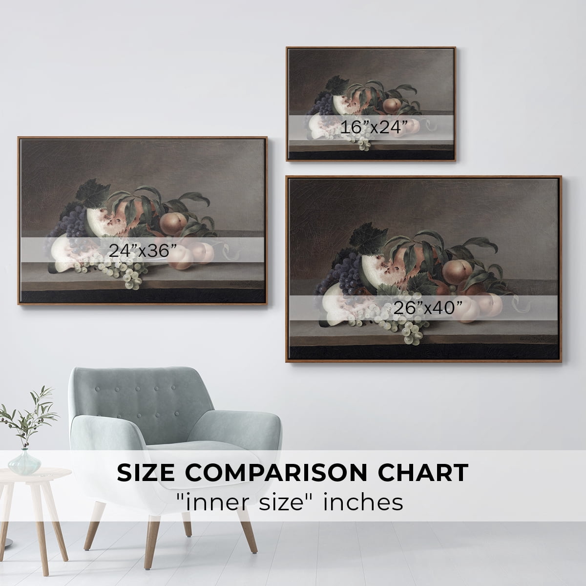 Vintage Botanical Print-XLII By Wexford Home Framed in Walnut Wood Gallery Wrapped Canvas 27 in. x 41 in.