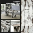 thumbnail image 5 of Roundhill Furniture Cavira Modern Faux Marble Dining Table with Double Pedestal Base, 5 of 9