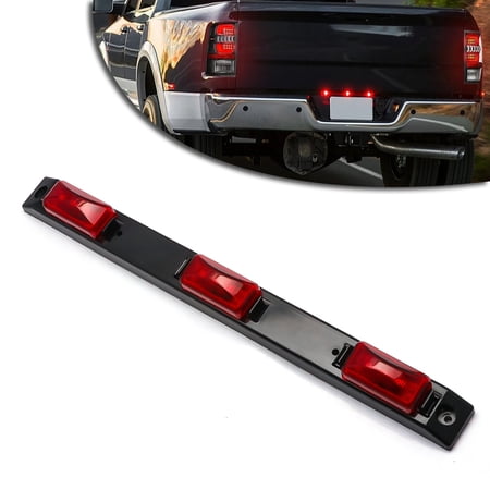 Xotic Tech Red Lens 9-LED Truck Rear Tailgate or Trailer LED Light Bar Compatible With Ford F-150 F-250 F-350 F-450 Dodge RAM 1500 2500 3500 Chevy Silverado, GMC Sierra, etc