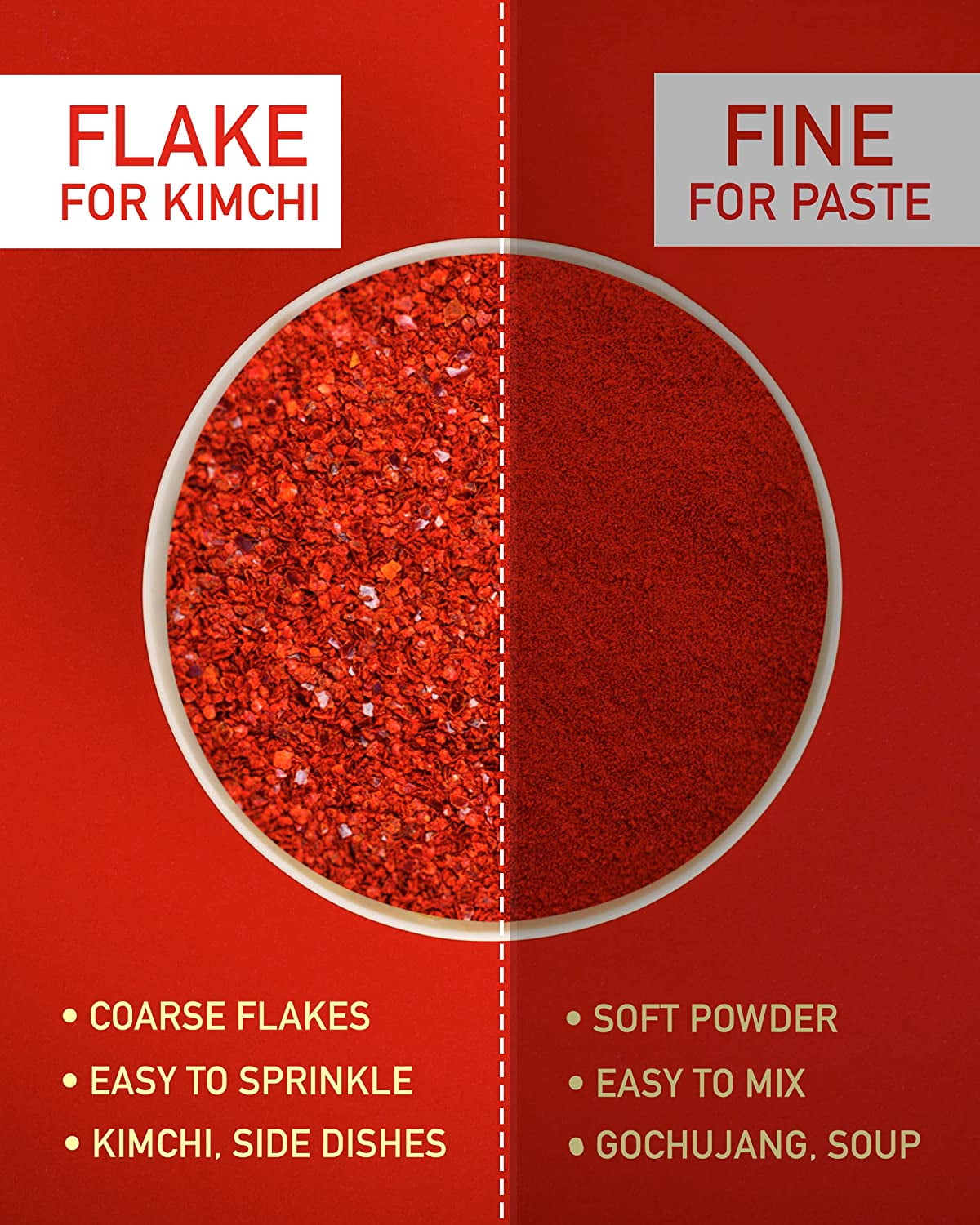 Taekyung Chili Powder For Kimchi (Flake, 3LB) - Korean Gochugaru. Red Pepper Spice Seasoning for Asian Food. MSG Free.