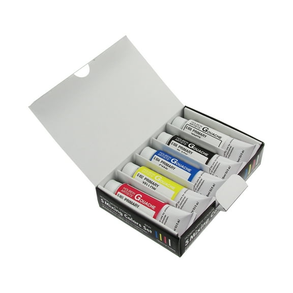 Holbein Artists' Gouache - Set of 5, Artists' Primary Colors, 15 ml Tubes