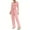 Pink, variant on Fengactive Women's Fashion Striped Color Block Pajamas Set Long Sleeve Crewneck Crop Slim Fit Tops and Drawstring Pants