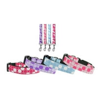 Dog Supplies Diagonal Dots Nylon Collar Baby Blue Medium