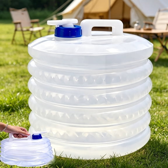 Collapsible Water Container with Spigot – Portable Camping Jug, Built-in Adjustable Spout & Carry Handle, for Hiking, RV & Emergency Travel