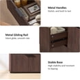 thumbnail image 4 of Hvoonc 54.5" Wide 6 Drawer Bedroom Dresser with Faux Marble Top, Modern Walnut Fluted Chest of Drawers for Storage, 4 of 10