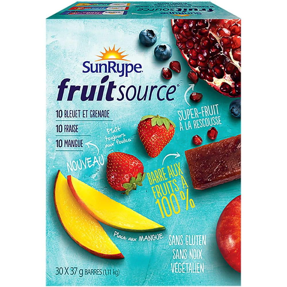 SunRype Fruit Source 100 Fruit Bars Variety Pack 1.11kg 30Count
