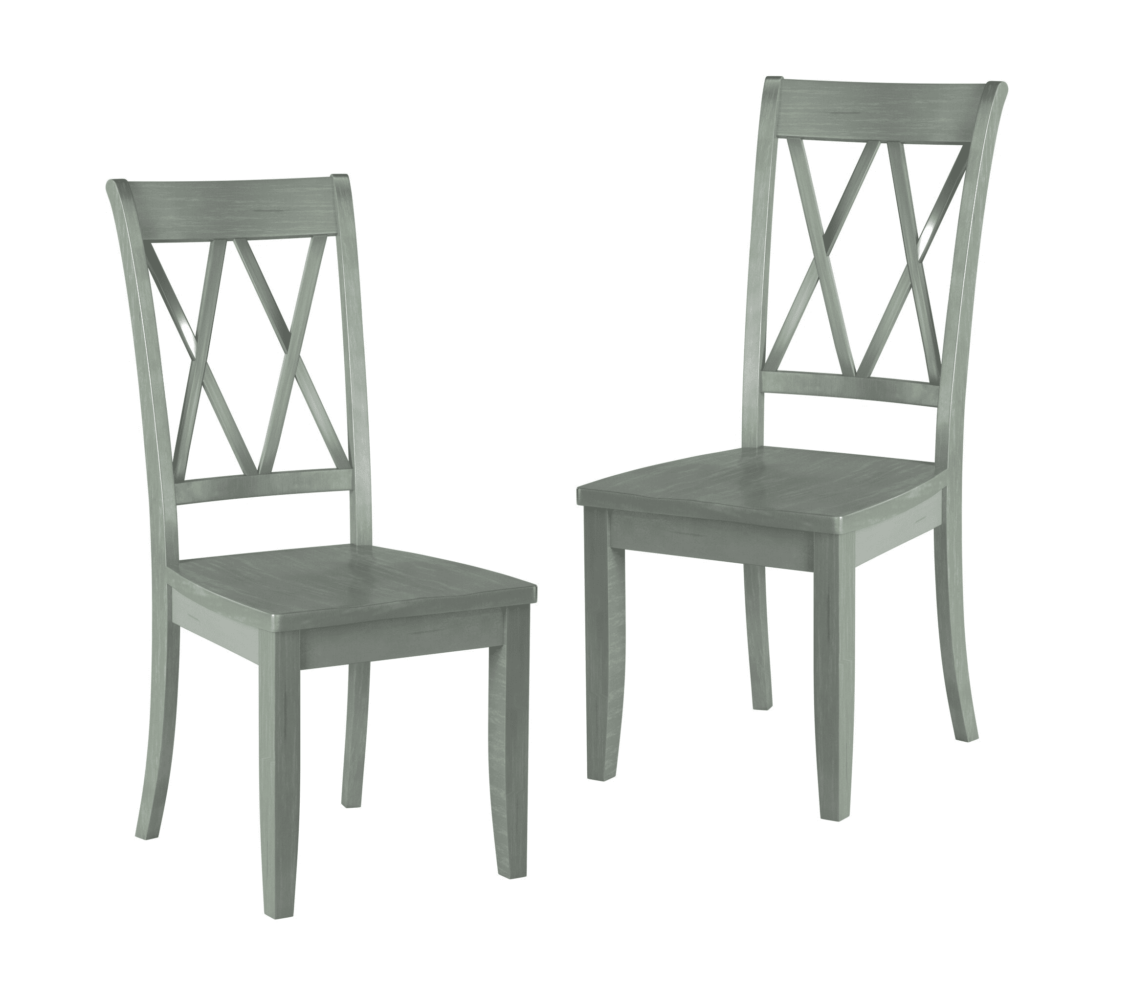 Casual Teal Finish Chairs Set of 6, Pine Veneer Transitional DoubleX