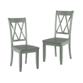 thumbnail image 2 of CoSoTower Casual Teal Finish Chairs Set Of 2 Pine Veneer Transitional Double-X Back Design Dining Room Chairs, 2 of 8