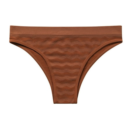 Bigersell Plus Size Cotton Underwear for Women Clearance Cotton Underwear Women Seamless Boyshort Thongs Panty Style P-1671 Cotton Boyshort Panties G String Thong Briefs Women s Panties Coffee XL
