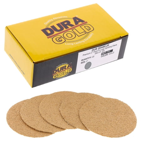 

60 Grit 2 Gold Hook & Loop Sanding Discs DA Sanders - Box of 20 Sandpaper