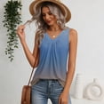 thumbnail image 4 of Iaqnaocc Womens Tank Tops 2026 Summer Sleeveless Loose Fit Gradient Boho T Shirts Dressy Casual V-Neck Womens Fashion Clothing Shirts Blue M, 4 of 6