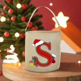 thumbnail image 1 of Saco de Papá Noel con letras navideñas para niños, juguete de Navidad, bolso de mano, cubo para niñas, bolsa de regalo elaborada, un regalo para ella, 1 of 4