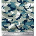 thumbnail image 1 of Soimoi Rayon Crepe Fabric Two Tone With White Camouflage Print Sewing Fabric Yard 46 Inch Wide, 1 of 1