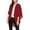 Burgundy, variant on Women's Loose Fit 3/4 Sleeves Kimono Style Cover Up Solid Cardigan S-3XL Made in USA