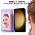 thumbnail image 4 of Allytechgroup Galaxy A25 5G Case Wallet with Cards Slots +Makeup Mirror + Hand Wrist + Crossybody Shoulder Strap, RFID Blocking Flip Stand Anti-Scrartch Retro Case for Samsung Galaxy A25 5G,Purple, 4 of 8