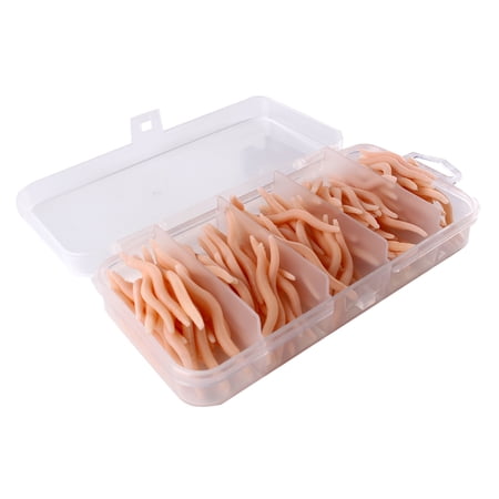 Wswqop 15pcs Imitation Soft Lure Maggot Bait Crankbait 4 cm/1.6 inch Worm Fishing Lure Pink