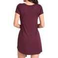 thumbnail image 4 of Miss Lavish London Short Sleeve T Shirt Dress For Women Casual Loose Fitting Jersey Dress Burgundy-M, 4 of 6