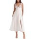thumbnail image 1 of Lucakuins Vestido largo de una línea para mujer Vestido de fiesta floral de encaje con dobladillo dividido de verano blanco Lucakuins moda, 1 of 7