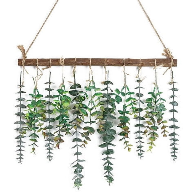 Decoración de baño Decoración de pared de eucalipto sintético - Hojas de eucalipto artificiales Greening Farmhouse Rústico para colgar en la pared Boda, dormitorio, cocina, guardería, fiesta Boho