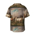 thumbnail image 2 of KLL Three Horses Oil Painting Print Men's Shirt Short Sleeve Button Down Summer Cuba Beach Shirts- X-Large, 2 of 7
