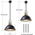 thumbnail image 5 of Hesmind Ceiling Pendant Light with Diffuser 12 Inches Vintage Industrial Pendant Light Fixture for Kitchen Island Black Farmhouse Pendant Light for Pool Tables Hanging Fixture, 5 of 7