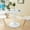 White MDF-Round, variant on 31.50"Modern Octagonal Coffee Table with Marble Table Top, Metal Base, for Dining Room, Kitchen, Living Room (Black)