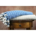 Amrapur Cross Stitch 100 Cotton Throw Blanket with Pom Poms, 50" x 60