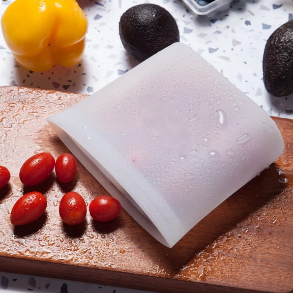 2-Pack Large Reusable Silicone Food Storage Bags, Microwave, Oven, Fridge, Freezer & Sous Vide Safe (53oz/1500ml Each)