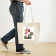 thumbnail image 4 of CafePress - Squirrel Pink Flower Tote Bag - Unisex Canvas Tote Bag, Beige, 1-Piece, 4 of 7