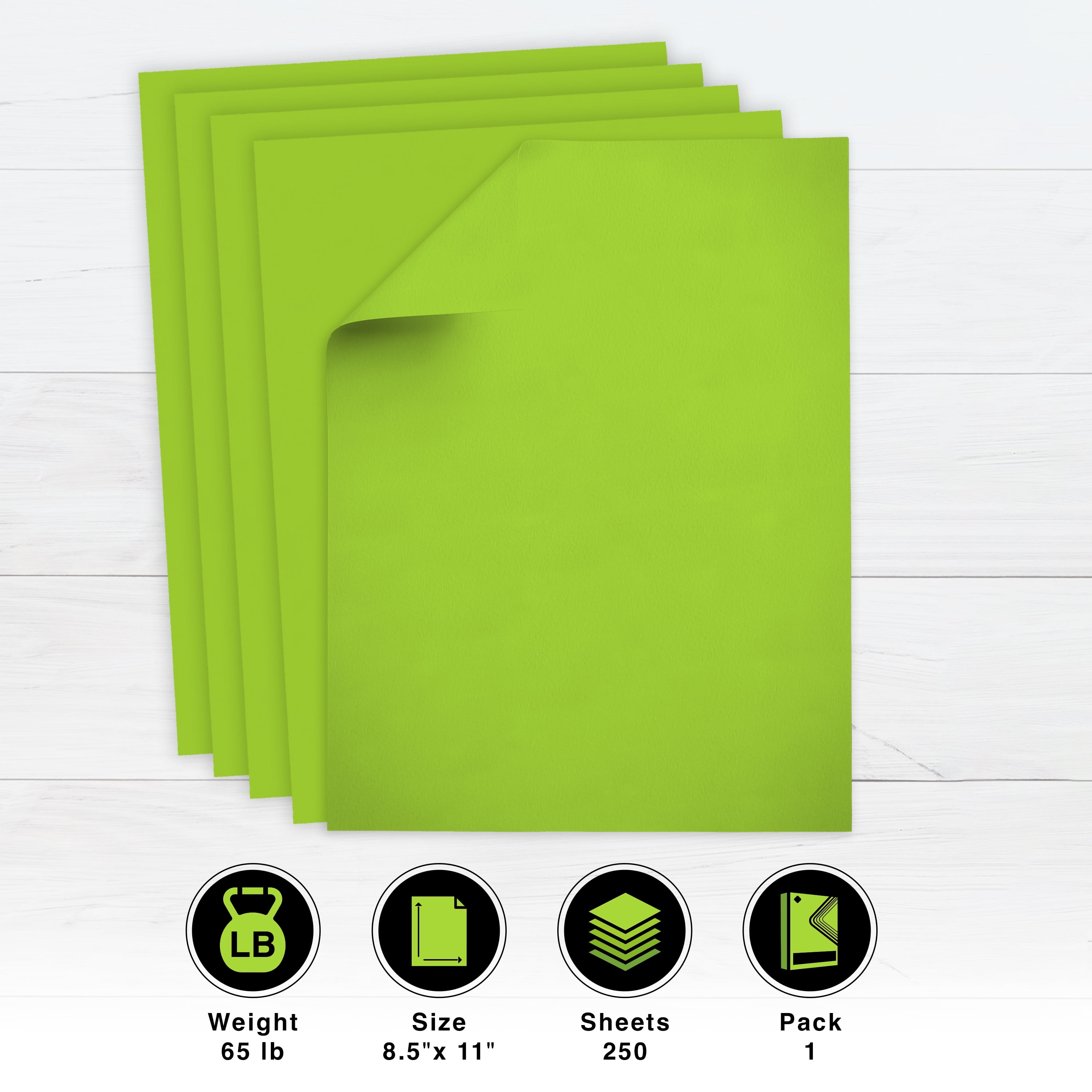 Printworks Bright Color Cardstock, Emerald Green, 8.5 x 11, 65 lb, 500 Sheets