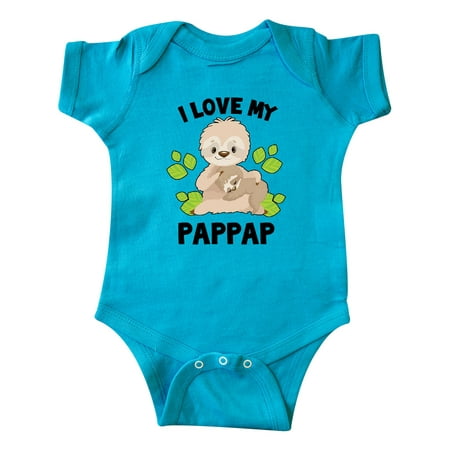 

Inktastic Cute Sloth I Love My Pappap with Green Leaves Gift Baby Boy or Baby Girl Bodysuit