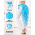 thumbnail image 5 of FEOYA Women's Belly Dance Hip Scarf Sequin Tulle Skirt Sparkly Tassel Dance Belt Adjustable Waist Wrap for Stage Performance Lake Blue, 5 of 7