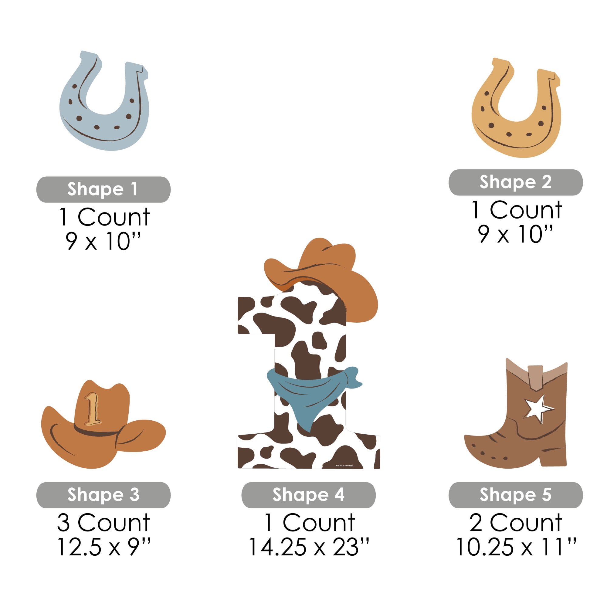 Big Dot of Happiness My First Rodeo - Yard Sign and Outdoor Lawn Decorations - Little Cowboy 1st Birthday Party Yard Signs - Set of 8