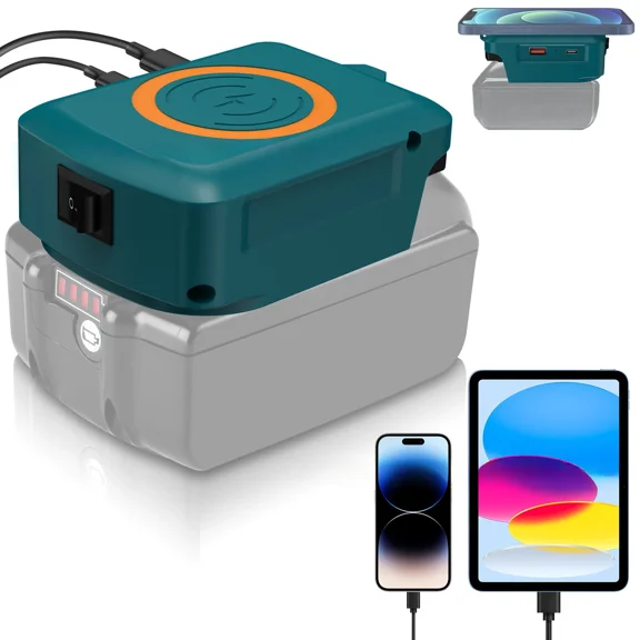 Wireless Charger Adapter for Makita 18v Battery 15W for Phone with Type C USB