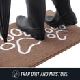 thumbnail image 3 of Buganda Door Mat for Inside, Absorbent Low Profile Doormat, Dirt Trapper for Outside Entry, Non Slip Rug with Dog Paws Prints, 16"x24", brown, 3 of 8