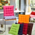 thumbnail image 7 of PiccoCasa Cotton Blends Strap Design Cushion Chair Buttocks Pads Pack of 2, 15.7"x15.7"x2.4", Fuchsia, 7 of 7