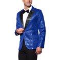 thumbnail image 4 of INSPIRE CHIC Men's Sequin Suit Jacket Sparkly Party Show Glitter Sports Coat, 4 of 6