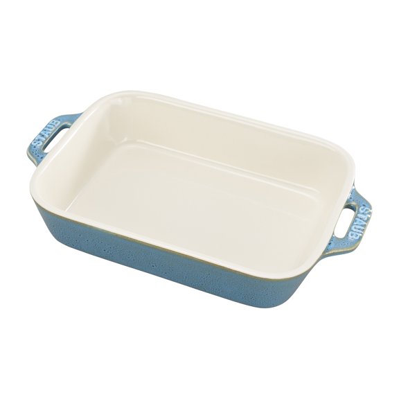 Staub Ceramic 7.5" x 6" Rectangular Baking Dish - Rustic Turquoise