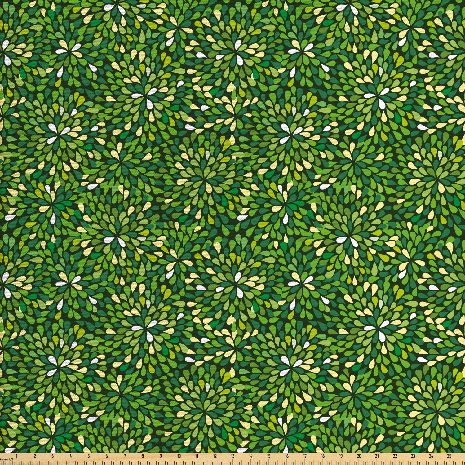 Floral Fabric by the Yard, Digitally Generated Pattern of Leaves Botany