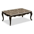 thumbnail image 3 of Furniture of America Esteran Traditional Indoor Genuine Marble Top Coffee Table, Dark Walnut, 3 of 6