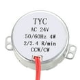 thumbnail image 2 of Uxcell Synchronous Motor AC24V 2-2.4RPM 50-60Hz CCW/CW 4W Reduction Gear Motor, 2 of 5
