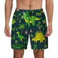 thumbnail image 2 of Goofa Dinosaurs and Flowers Printed Men's Swim Trunks Board Shorts Quick Dry Mens Swimming Trunks with Compression Liner,Breathable Fit Hawaii Beach Shorts-3X-Large, 2 of 9