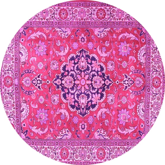 Ahgly Company Indoor Round Persian Pink Traditional Area Rugs, 7' Round