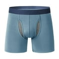thumbnail image 2 of Iugvhana Men's Washable Incontinence Underwear – Leak-Proof Cotton Boxer Briefs, Elastic Wide Band for Secure Fit & Discreet Comfort Light Blue XL, 2 of 3