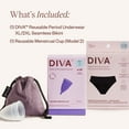 thumbnail image 2 of DIVA Reusable Period Underwear - Black Bikini XL-XXL + DIVA Cup Model 2, 2 of 7